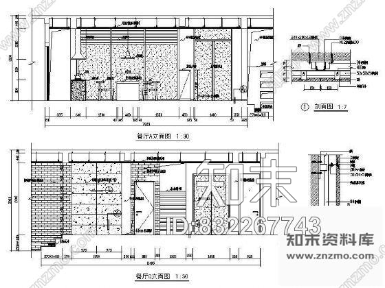 图块/节点餐厅主立面详图cad施工图下载【ID:832267743】