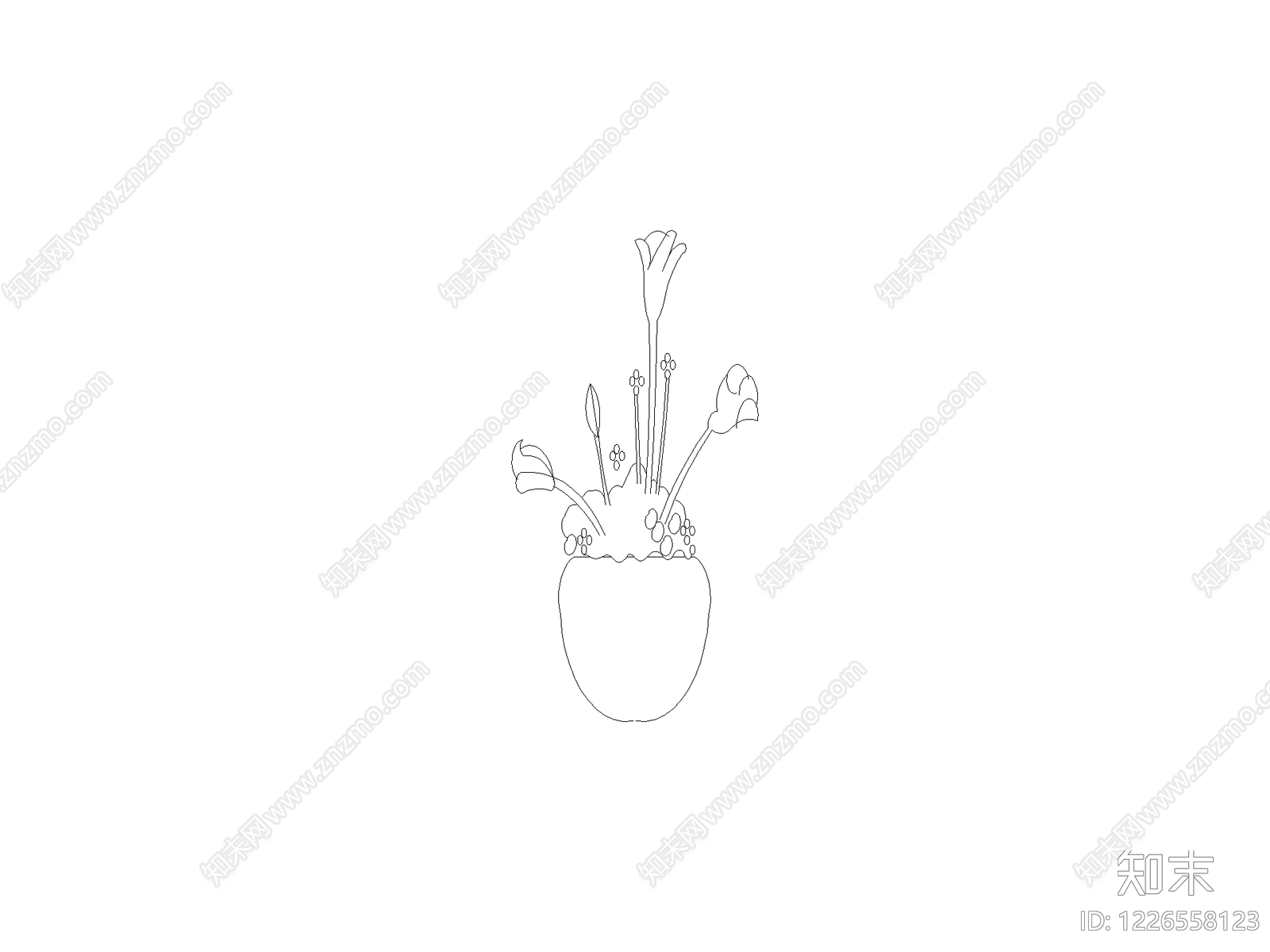 现代花CAD图纸