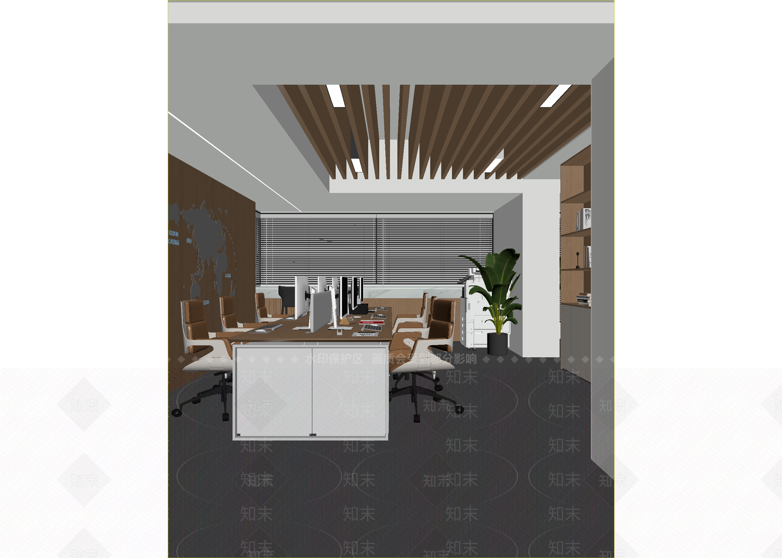 现代办公区3D模型下载【ID:1215193380】