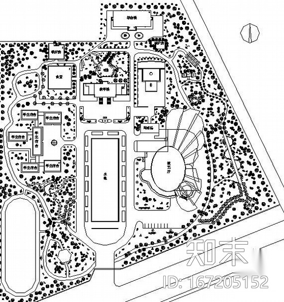 某艺术学校景观规划施工图下载【ID:167205152】