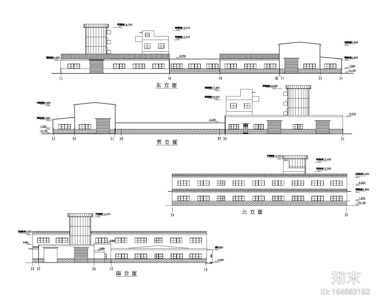 大型车间结构施工图钢结构屋面（含建筑图）cad施工图下载【ID:164883182】