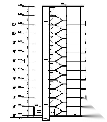 某十一层住宅楼建筑方案图cad施工图下载【ID:149848124】