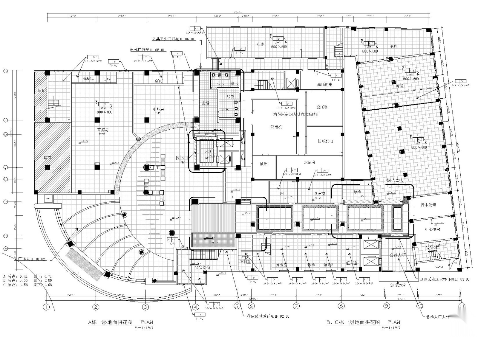 [广东]深圳港龙医院室内装饰设计项目施工图cad施工图下载【ID:160651101】