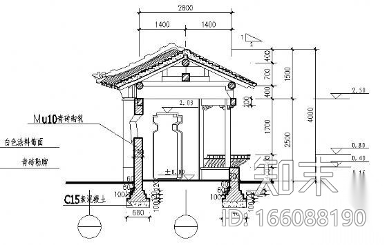 回雁峰正气轩建筑方案图cad施工图下载【ID:166088190】