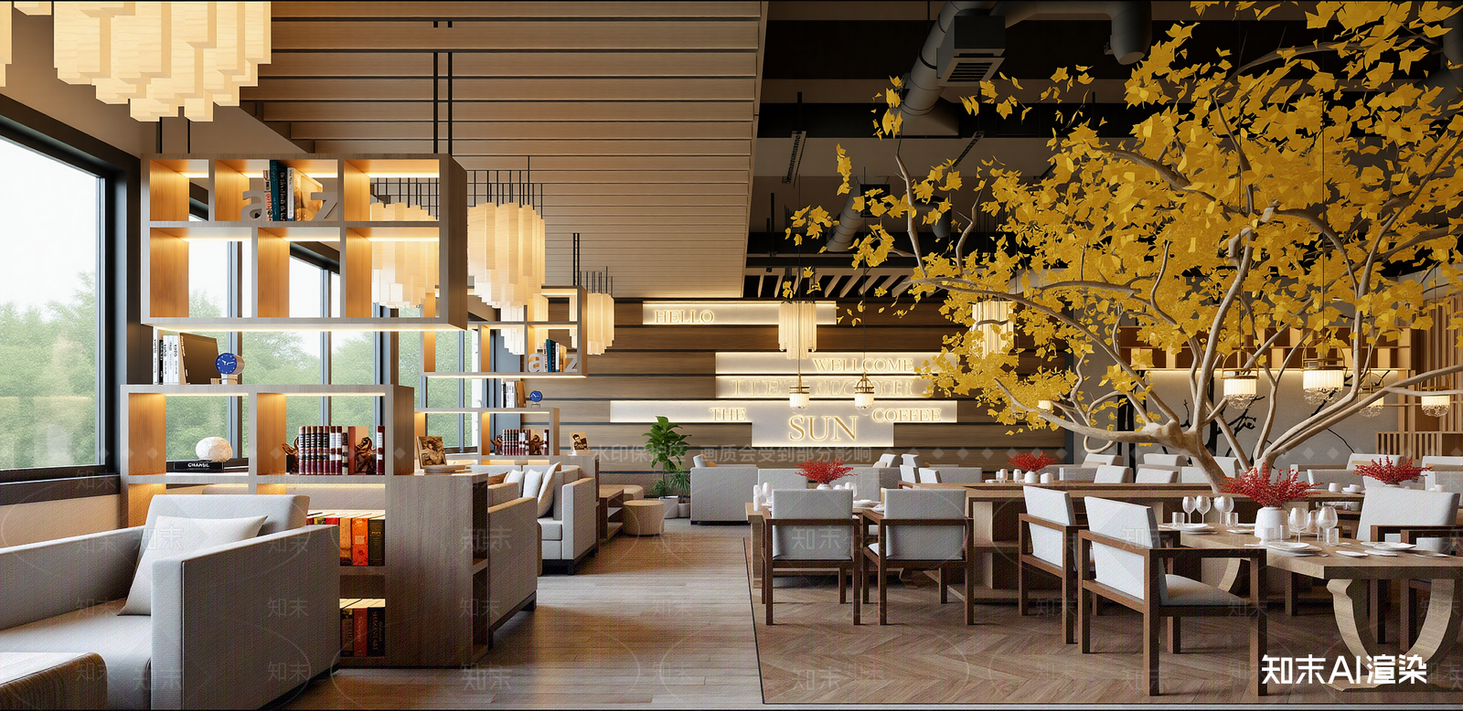 现代西餐厅SU模型下载【ID:1215967693】