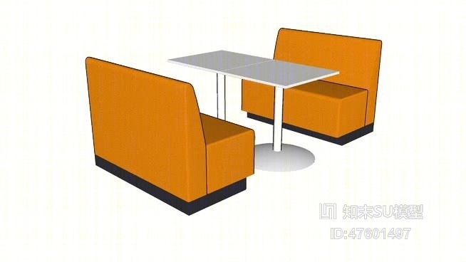 休闲桌椅组合SU模型下载【ID:719309957】
