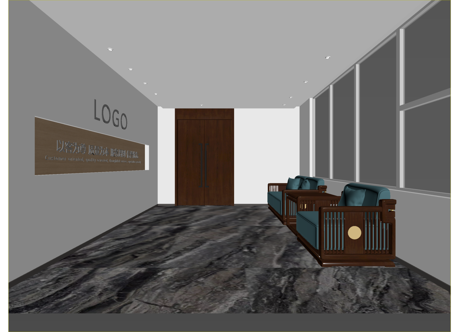 新中式接待室3D模型下载【ID:1214850985】