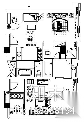 某酒店客房装修施工图下载【ID:168438194】