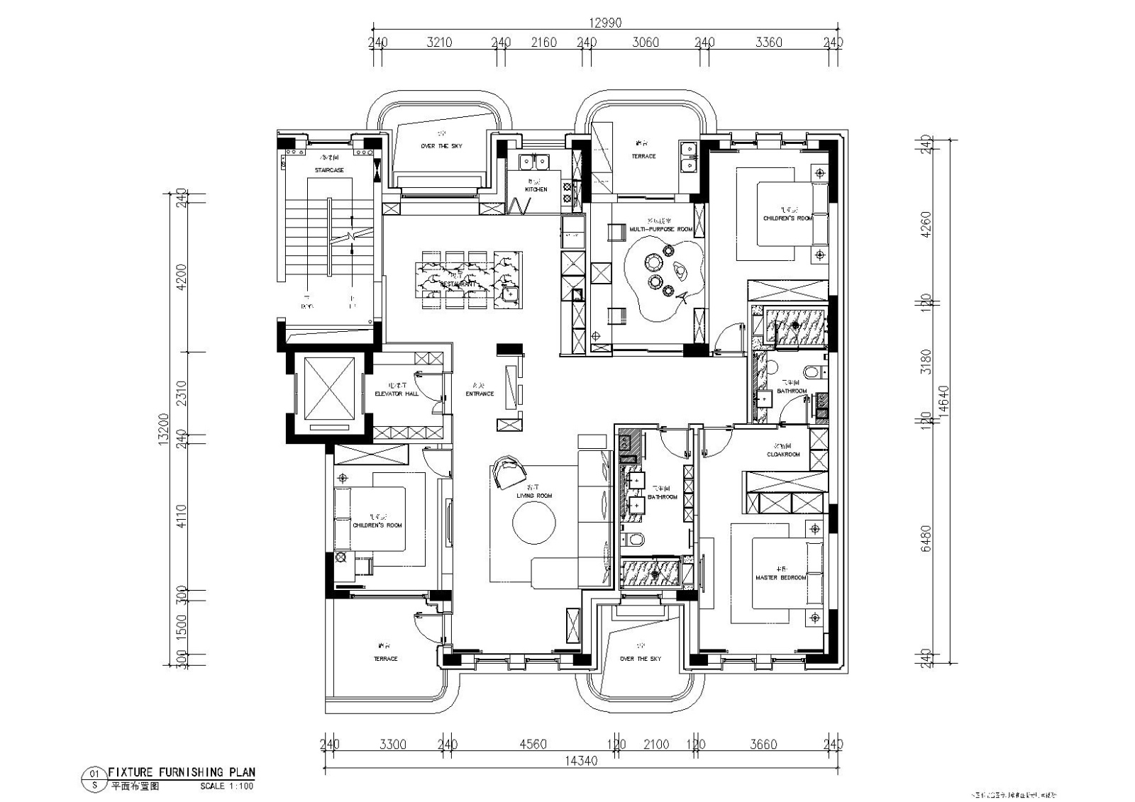 极简对白三居室住宅室内施工图+实景+3D模型施工图下载【ID:160015171】