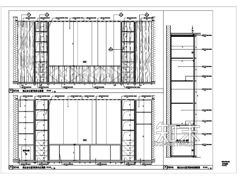 公司独立办公室柜体大样cad施工图下载【ID:346218622】