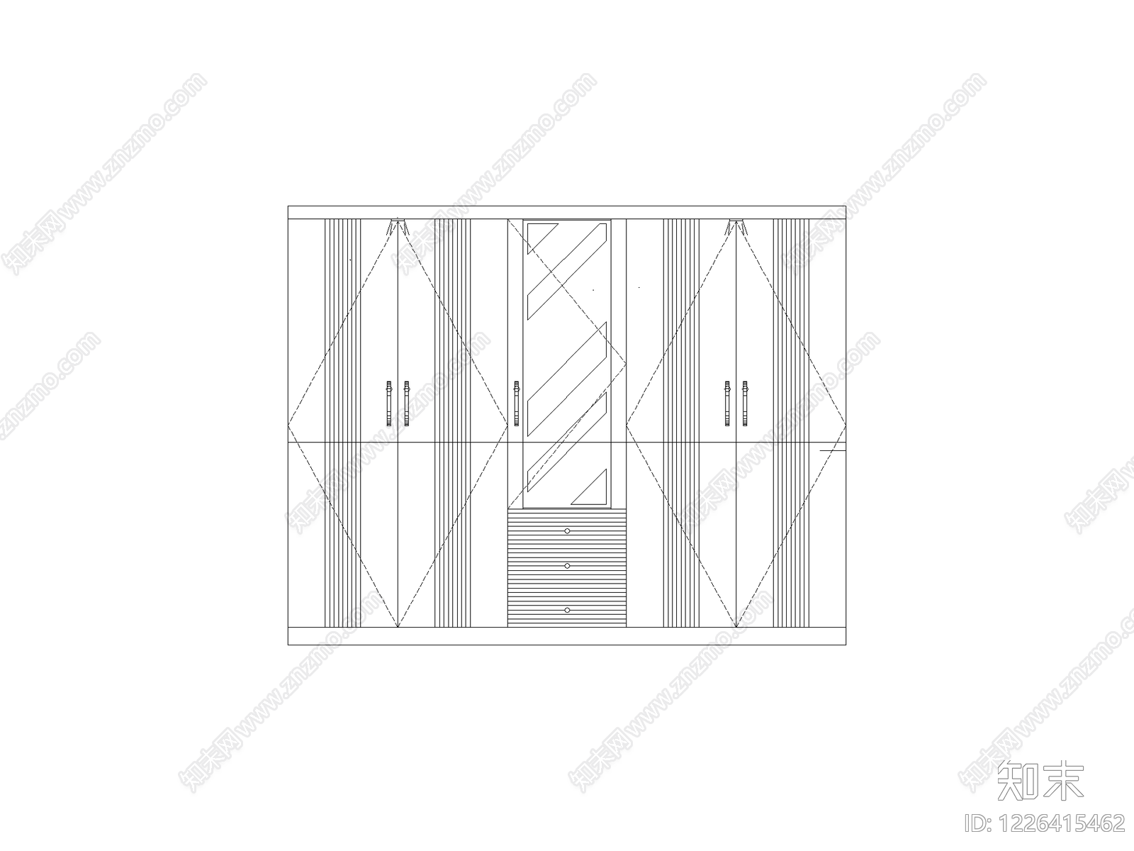 柜子平立面cad施工图下载【ID:1226415462】