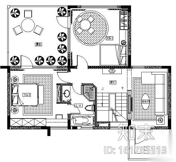 万科某豪宅样板别墅内部装修施工图（附效果图）cad施工图下载【ID:161781113】