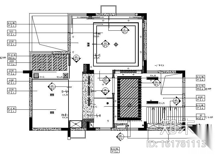 万科某豪宅样板别墅内部装修施工图（附效果图）cad施工图下载【ID:161781113】