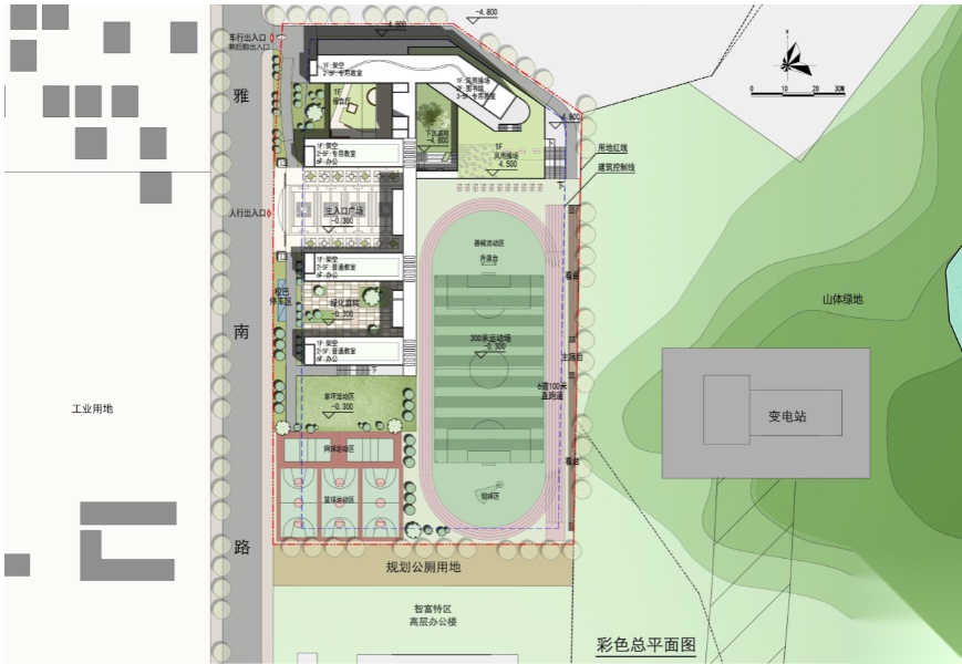 [广东]坂田中学建筑设计方案文本cad施工图下载【ID:166065167】