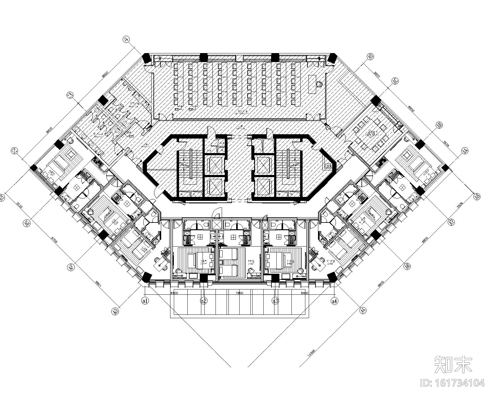 [武汉]光谷禧玥酒店客房层室内装修施工图cad施工图下载【ID:161734104】