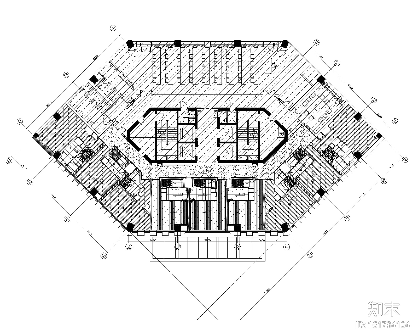 [武汉]光谷禧玥酒店客房层室内装修施工图cad施工图下载【ID:161734104】