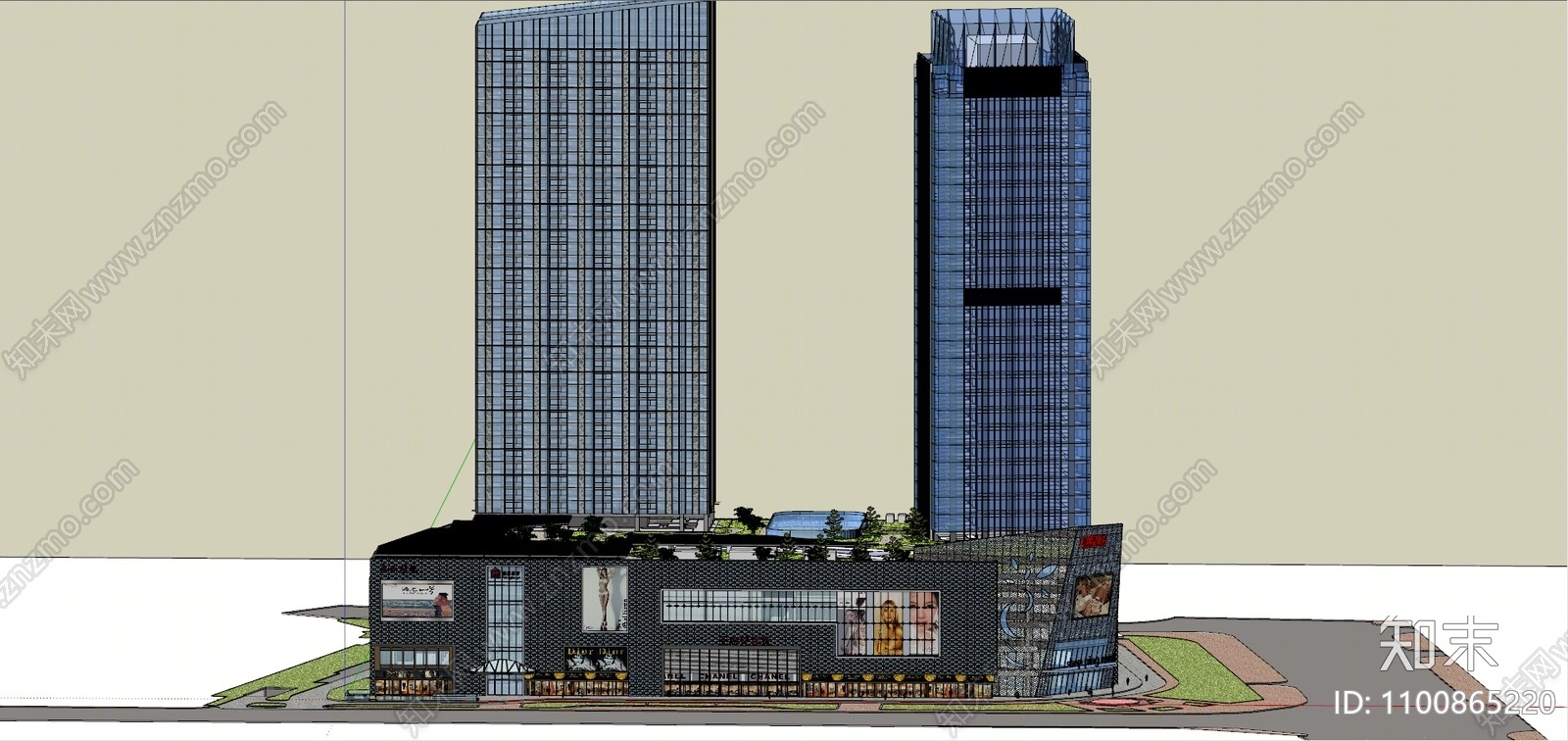 现代商业综合体SU模型下载【ID:1100865220】