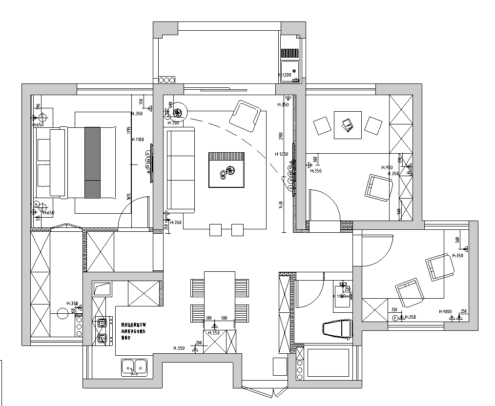 [浙江]温州87㎡现代北欧住宅施工图_效果图施工图下载【ID:168260133】