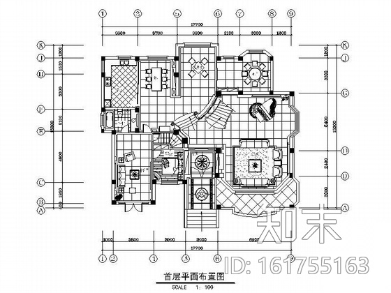 [江苏]三层豪华别墅设计装修图cad施工图下载【ID:161755163】