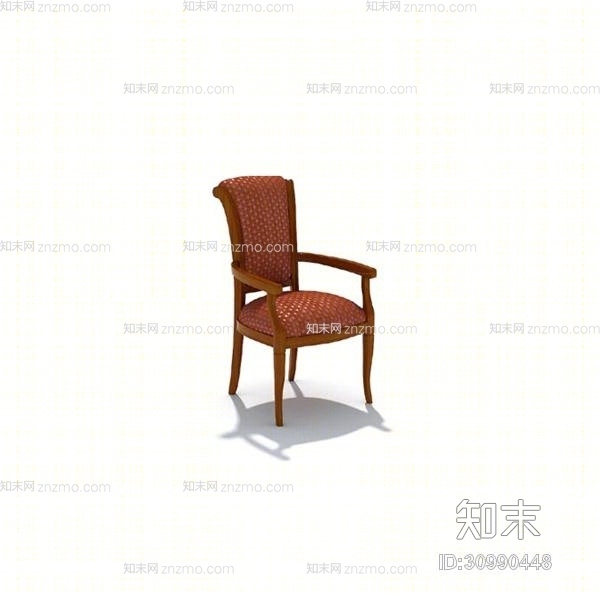 欧式简约布艺扶手椅3D模型下载【ID:30990448】