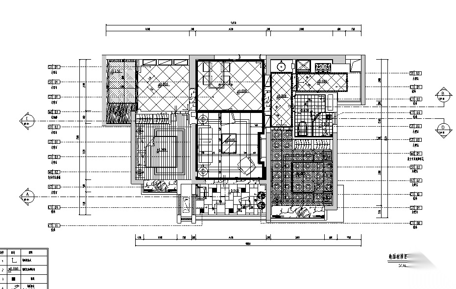 地中海风格三居室住宅设计施工图（附效果图+模型）cad施工图下载【ID:160500102】