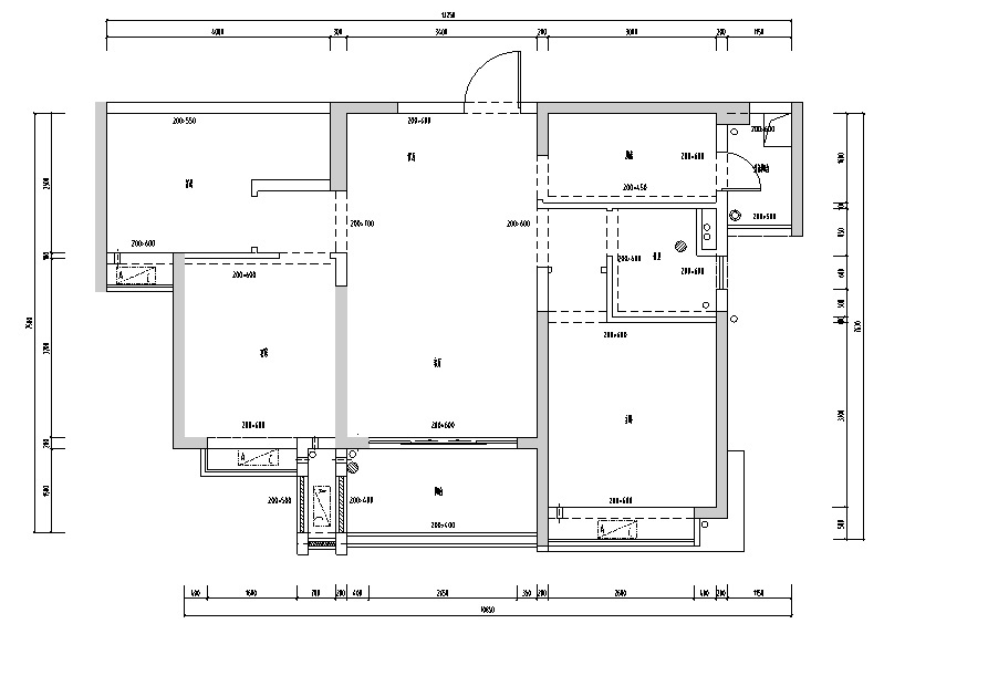 地中海风格三居室住宅设计施工图（附效果图+模型）cad施工图下载【ID:160500102】