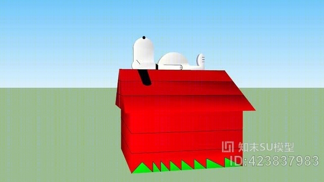 史努比狗屋SU模型下载【ID:423837983】