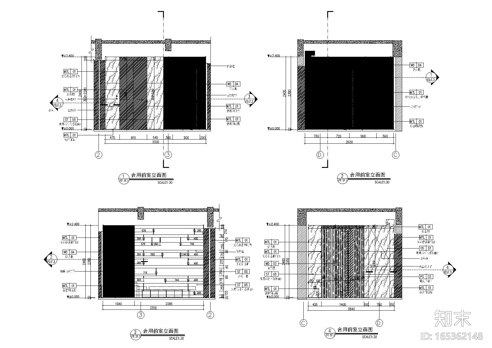 [宁波]琚宾HSD-宁波钓鱼台B户型样板间丨草图模型+CAD...施工图下载【ID:165362148】