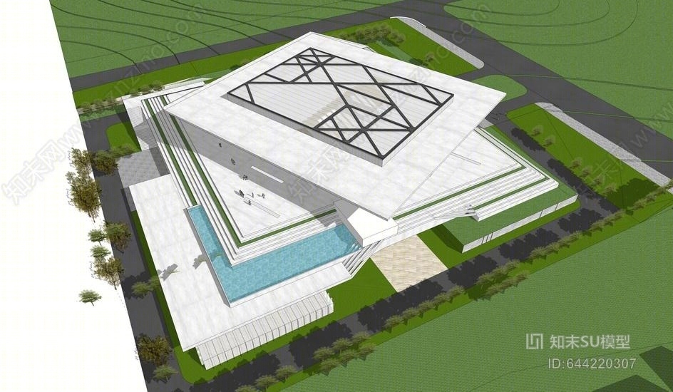 现代解构主义异型展览艺术馆博物馆SU模型下载【ID:644220307】