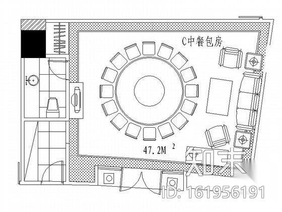 [成都]豪华酒店中餐包间装修施工图cad施工图下载【ID:161956191】