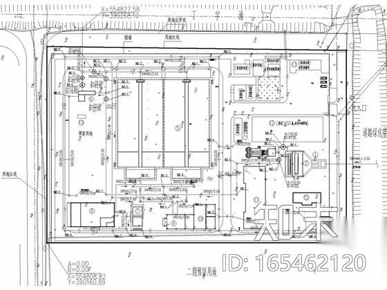 [广东]6万平污水处理厂建筑给排水及工艺全套图纸（CASS...cad施工图下载【ID:165462120】