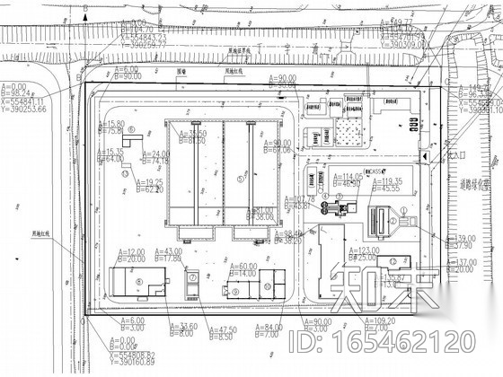 [广东]6万平污水处理厂建筑给排水及工艺全套图纸（CASS...cad施工图下载【ID:165462120】