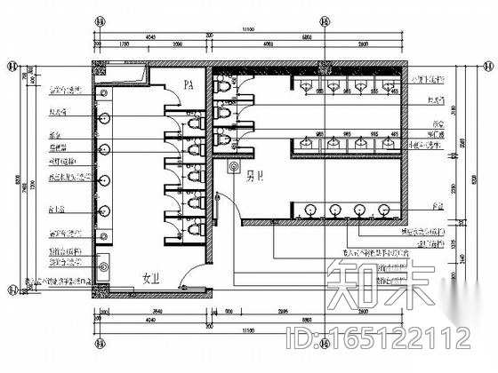 公共卫生间装修装饰施工图施工图下载【ID:165122112】