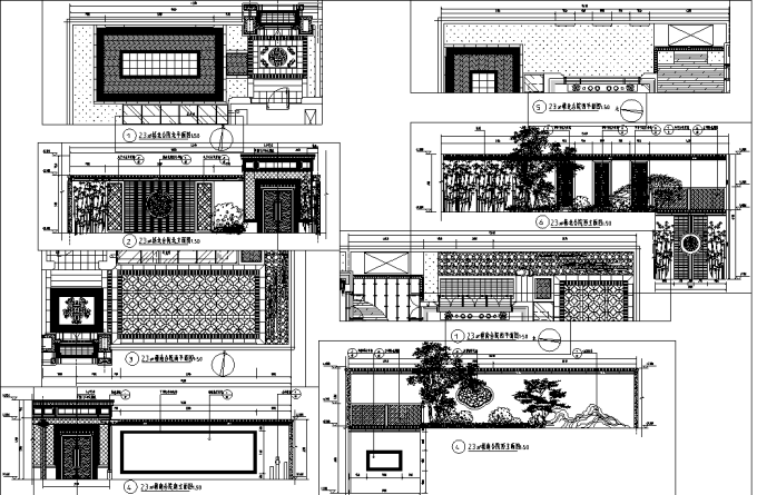 江南水乡新中式别墅庭院景观设计全套施工图施工图下载【ID:160688149】