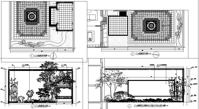 江南水乡新中式别墅庭院景观设计全套施工图施工图下载【ID:160688149】