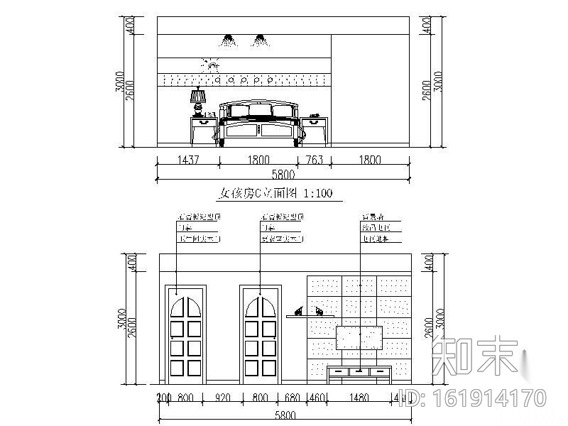 [义乌]别墅空间装修图（含效果）cad施工图下载【ID:161914170】