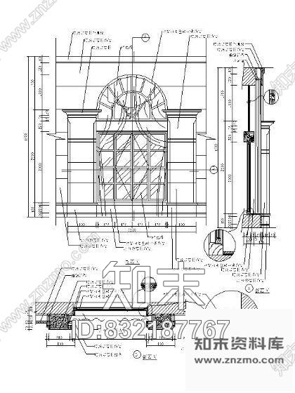 图块/节点欧式窗节点详图集cad施工图下载【ID:832187767】