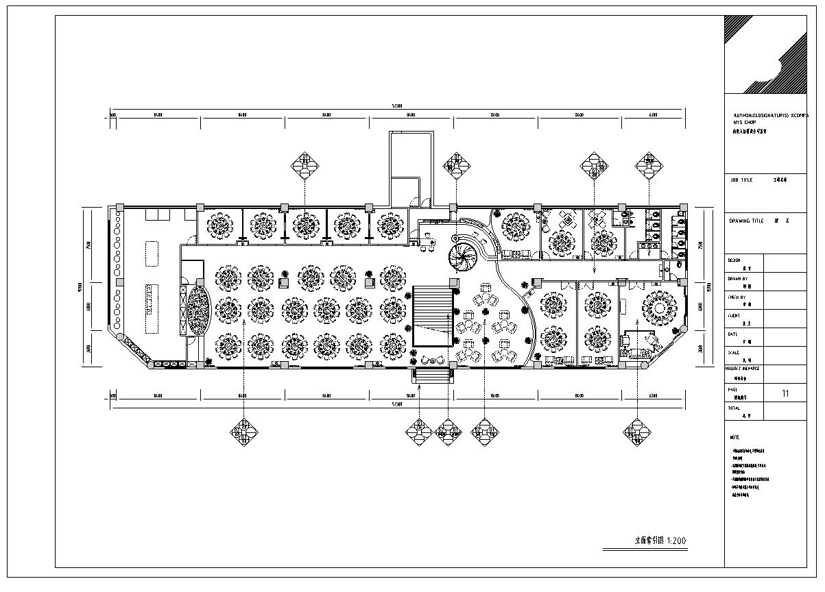 成都某现代风格大饭店餐厅室内装修施工图（39张）cad施工图下载【ID:161768185】