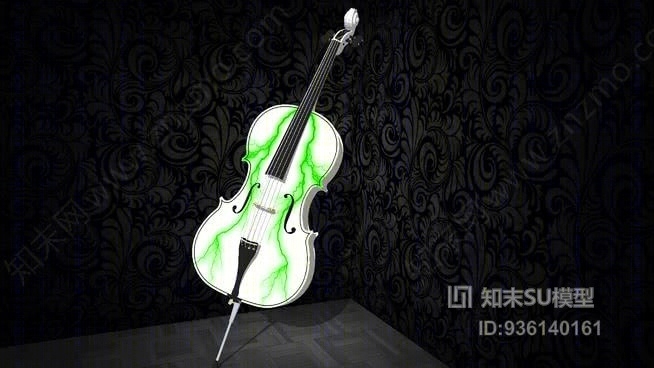 绿白大提琴SU模型下载【ID:936140161】