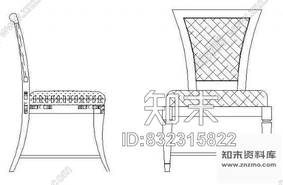 图块/节点座椅图块2cad施工图下载【ID:832315822】