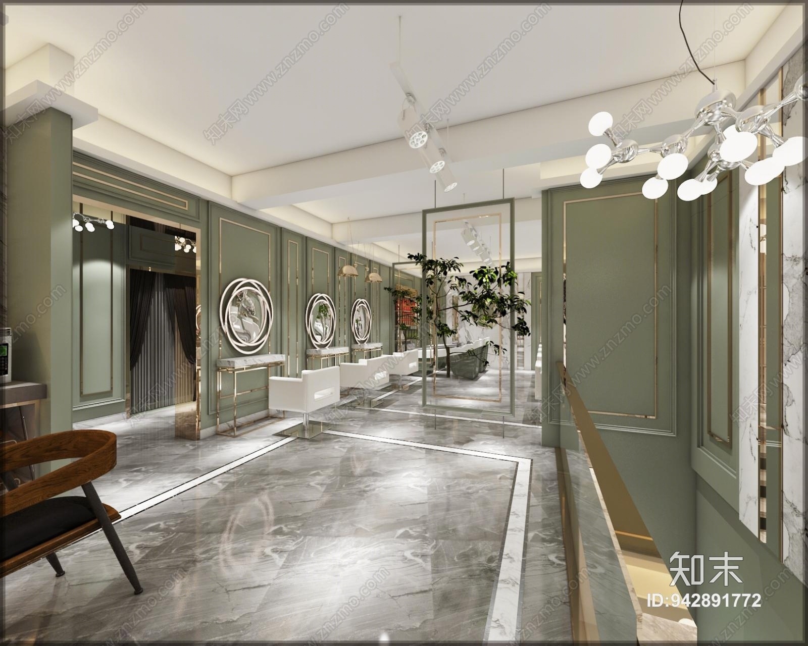 新古典美发店3D模型下载【ID:942891772】