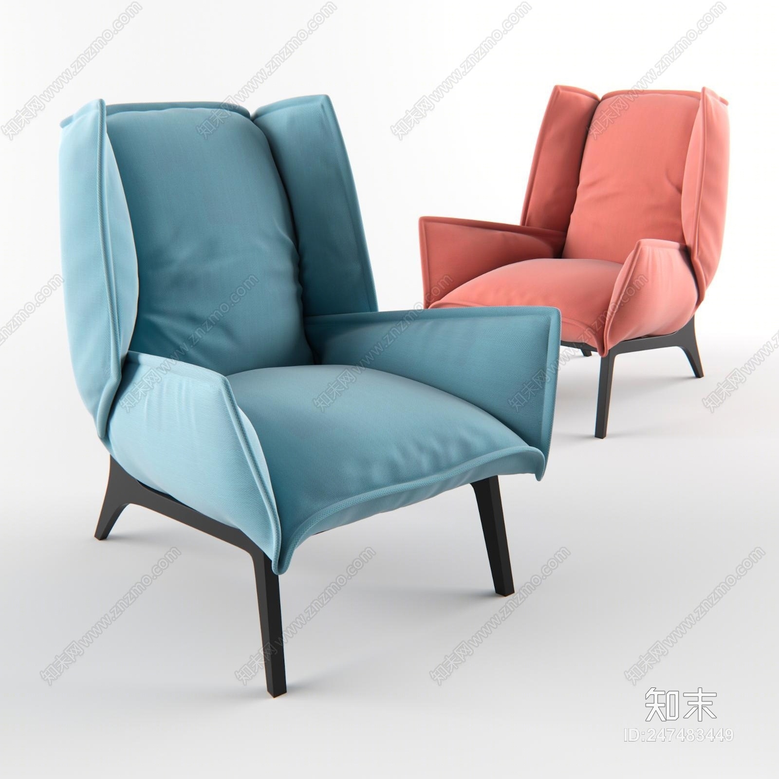 现代软包椅子3D模型下载【ID:247483449】