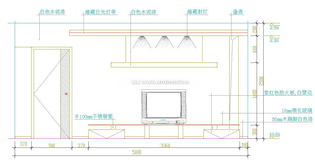 电视柜cad施工图下载【ID:177110176】