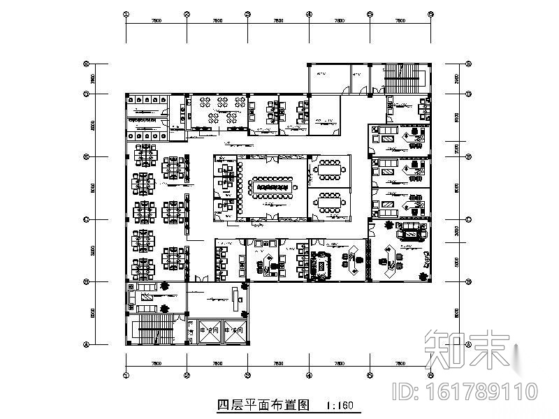 某办公室装修设计装修图（含效果）cad施工图下载【ID:161789110】