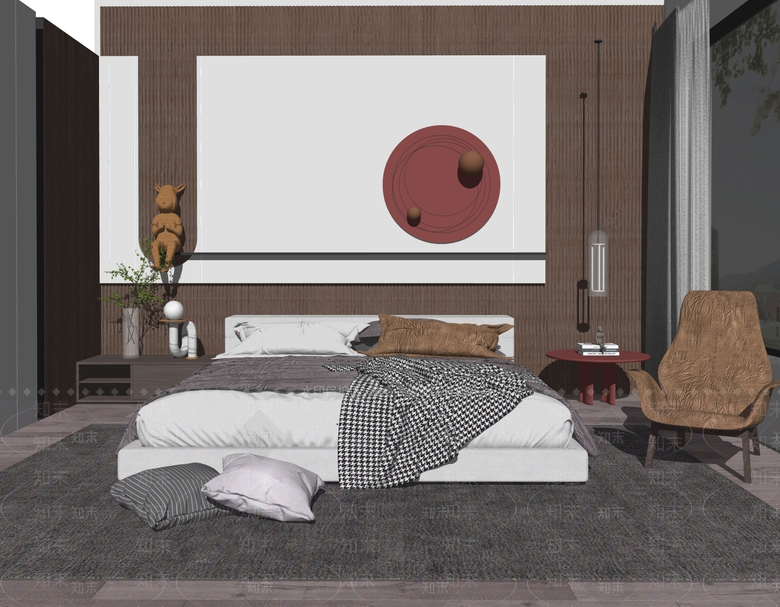 现代家居卧室SU模型下载【ID:179003123】