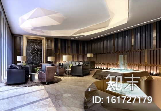 [四川]国际豪华现代售楼处室内装修施工图（含方案效果）cad施工图下载【ID:161727179】