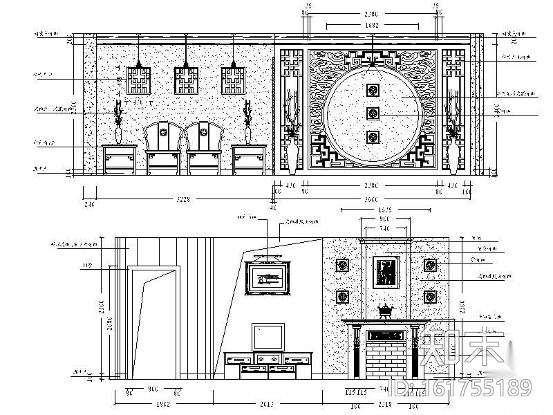 双层中式特色饭店装修图cad施工图下载【ID:161755189】