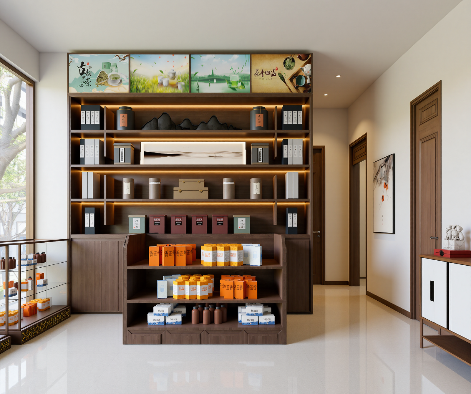 新中式茶展厅3D模型下载【ID:1215007385】