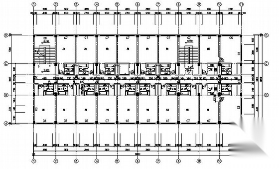 某三层公司宿舍楼建筑方案图cad施工图下载【ID:149843161】