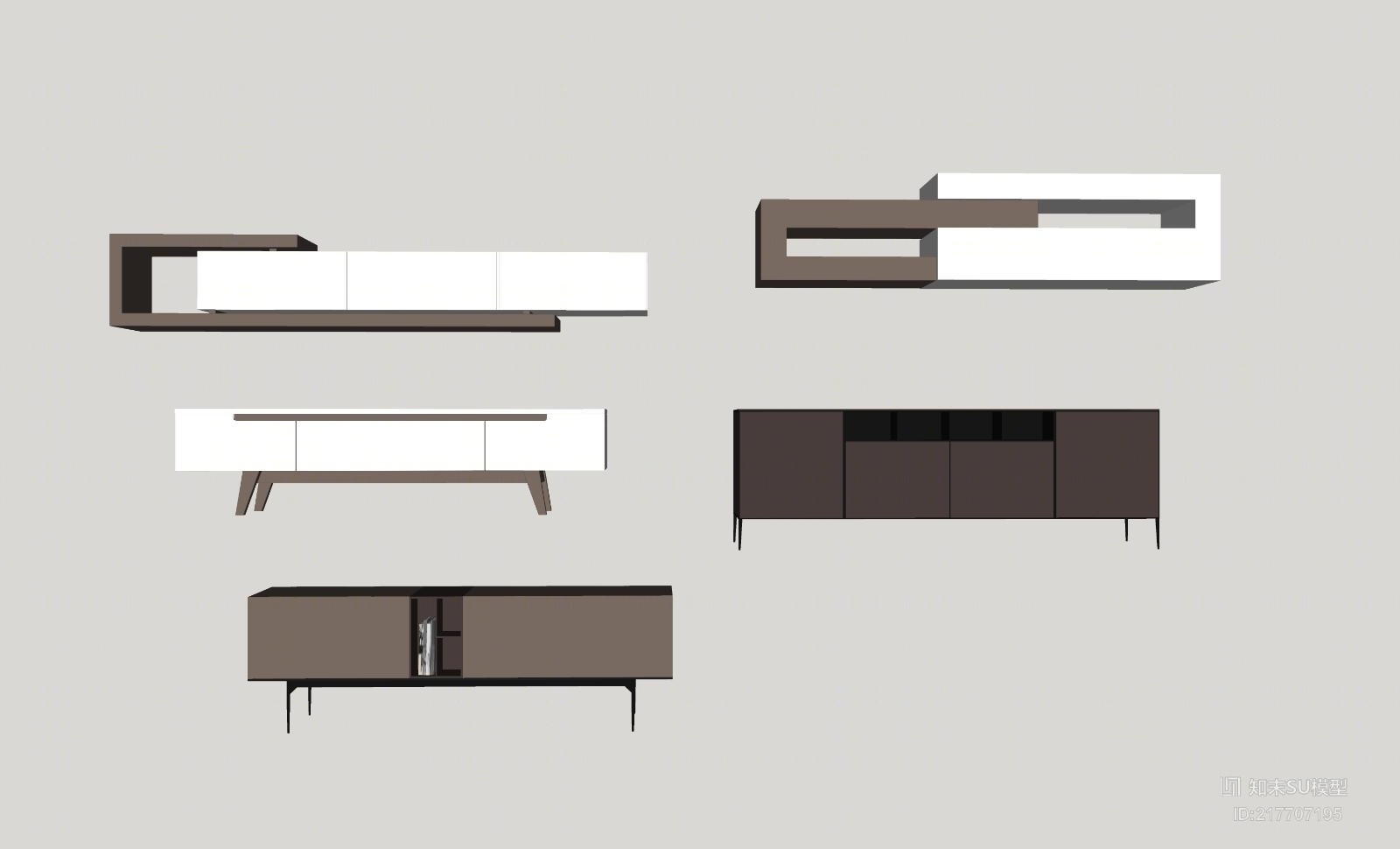 电视柜SU模型下载【ID:217707195】